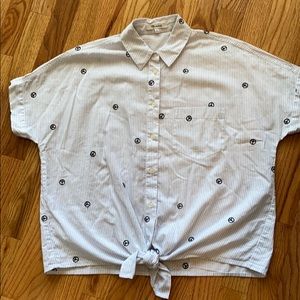 Madewelll Peace Embroidered Top XS